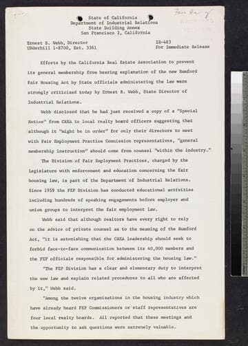 Press release from State of California Department of Industrial Relations