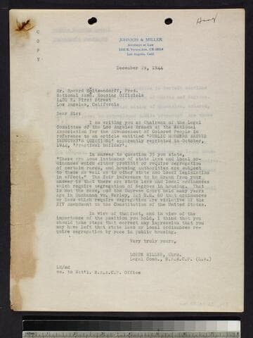 Letters between Miller and Holtzendorff and excerpt