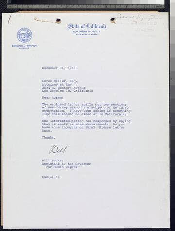 Correspondence re school segregation