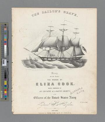 The sailor's grave : song for the guitar / the words by Eliza Cook   music composed by and dedicated as a parting memento to the officers of the United States Navy by Edward A. Hopkins