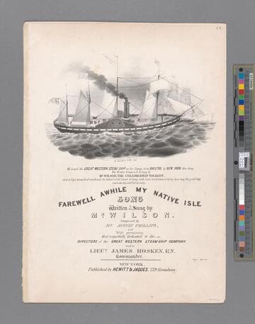 Farewell awhile my native isle : song / written and sung by Mr. Wilson   music composed by Mr. Austin Phillips