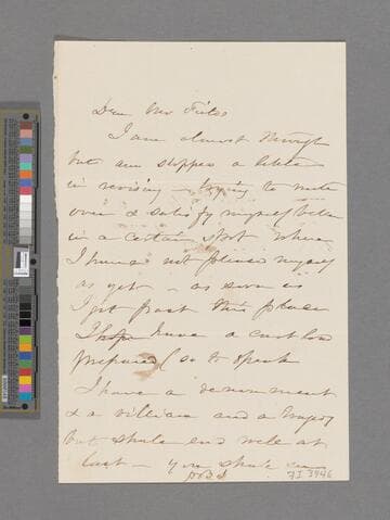 Stowe, Harriet Beecher. Letter to James Thomas Fields