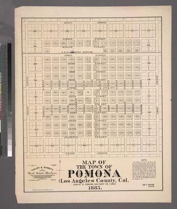 Map of the Town of Pomona Los Angeles County, Cal