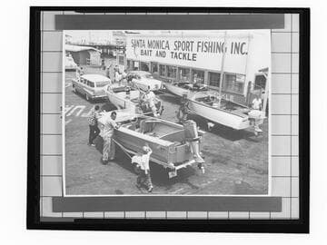 Sport fishing bait and tackle stand, Santa Monica