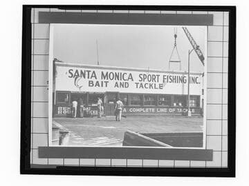 Sport fishing bait and tackle stand, Santa Monica