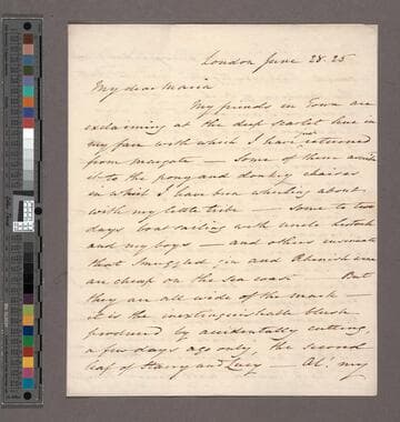 Beaufort, Sir Francis.  Letter to Maria [Edgeworth]