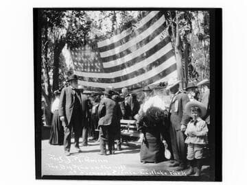 Professor J.M. Guinn, the Big Man on the left, at Pioneer's Picnic, Eastlake Park