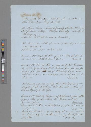 Meeting Minutes May 30, 1853