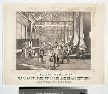 H.C. Redington & Co. manufacturers of grain and grass scythes, Littleton, New Hampshire, near the White Mountains