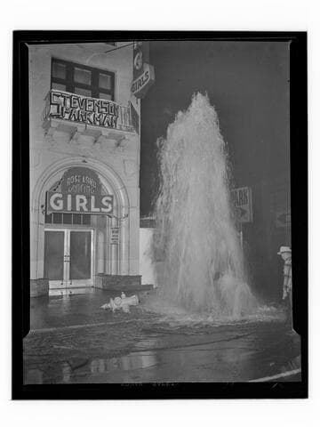 Fire hydrant Roseland dance hall, South Spring Street, Los Angeles