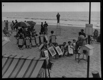 Human card game at Gables Beach Club, Santa Monica