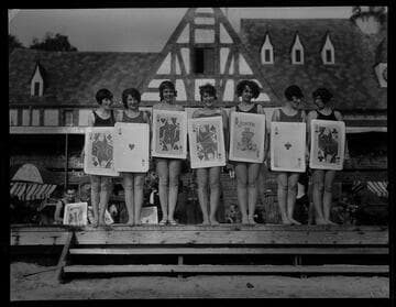 Human card game at Gables Beach Club, Santa Monica