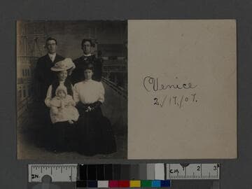 Group portrait with a baby, Venice, California
