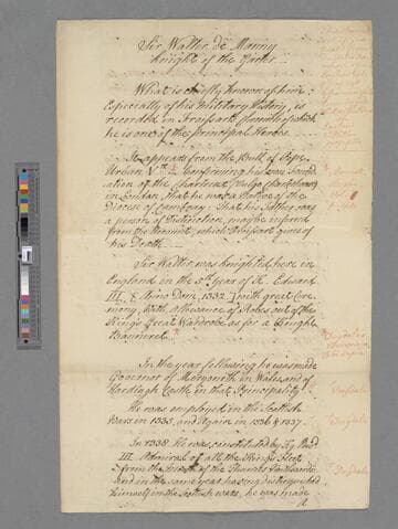 [Unknown author]. Sir Walter de Manny, knight of the Garter. . . extracted from Dugdale's "Baronage of England" & from Sanford's "Genealogical History of the Kings of England"