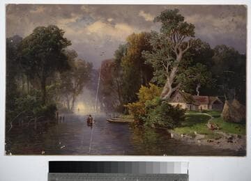 [Romantic river scene]