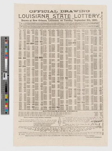 Official drawing of the Louisiana state lottery... September 9th, 1890