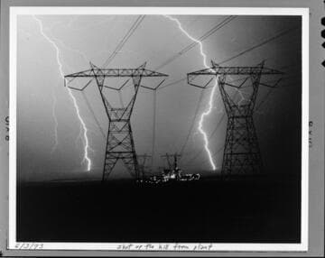 Lightning flashes on Mohave-El Dorado 500kV transmission line