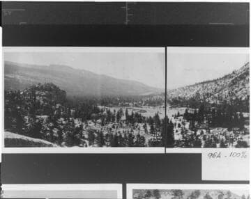 This panoramic view of the area surrounding Florence Lake was also taken during Walter Sohier's 1917 survey trip
