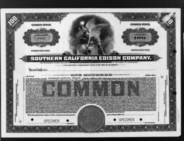 An Edison stock certificate