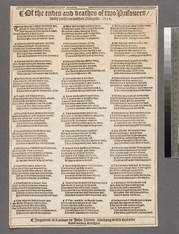 Of the endes and deathes of two prisoners, lately pressed to death in Newgate. 1569