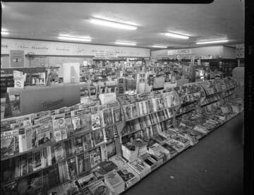Store interior with 1 variant showing magazine rack