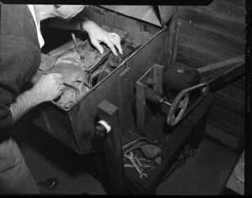 Man working with geodes with 3 variants