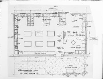 Store front, chef at work