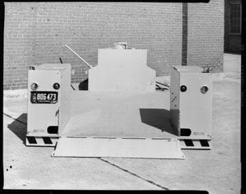 Edison service vehicles at Edison Garage