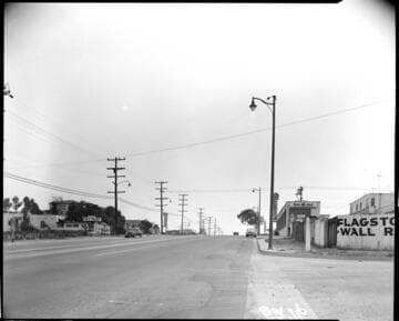 Street light in a rural business area