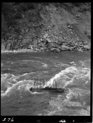 Big Creek - Mammoth Pool - Pier footing for powerhouse bridge