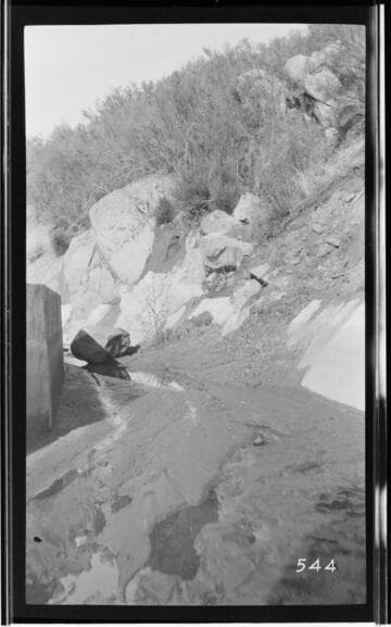 Evidence of the storm damage to the conduit at Kaweah #3 Hydro Plant