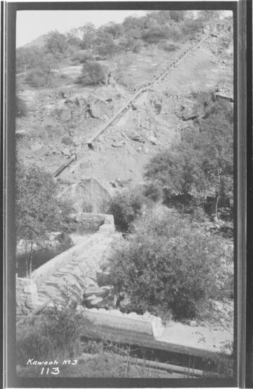 View of the penstock for Kaweah #3 Hydro Plant under construction