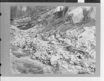 Excavating for Dam #4 site looking South East