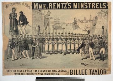 Mme. Rentz’s Minstrels : superb mise-en-scene and grand opening chorus from the exquisite new comic opera, Billee Taylor