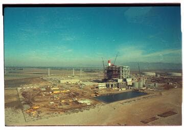 Aerial photos of Ormond Beach Steam Station during construction