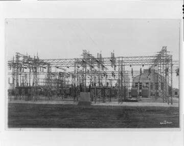 Francis Dam as it appeared in 1926. The switchyard of the big terminal station in El Centro after its 1926 reconstruction