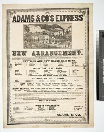Adams & Co's Express : new arrangement. The subscribers have obtained Express privileges from the following Rail Road Corporations