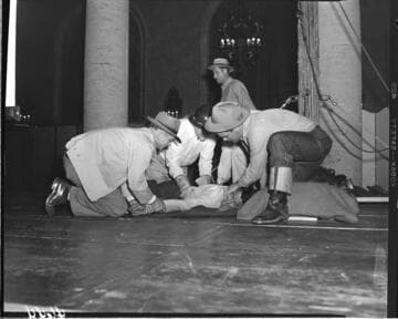 Lineman rescue demonstration on a pole set