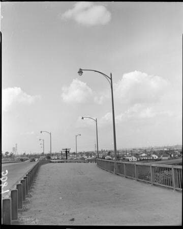 Street lighting on a bridge