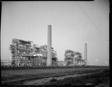 Huntington Beach Generating Station at night