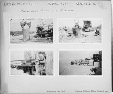 Big Creek Transmission Line - Tower construction Castaic Creek