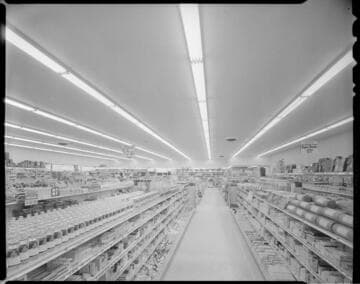 Lighting in a grocery store