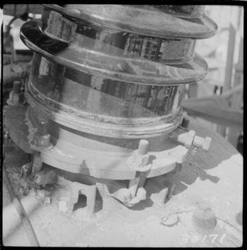 Big Creek Powerhouse #3 - Collar removed showing axidation of flange after collar removed.  Oil Circuit Breaker