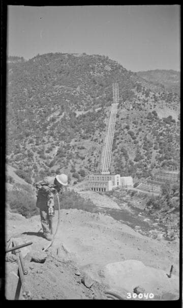 Big Creek Powerhouse #4 -  Big Creek 3 & 4 - Transmission line drilling for access road