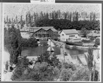 Named Plant Four although it was the first hydro plant built on Bishop Creek, the facility had grown ivy-covered walls by the time this photo was taken in 1923