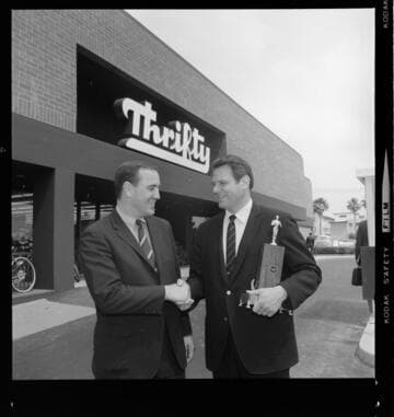 All-electric Building award presented to Hyman M. Kaplan EE for Electrical Excellence - Thrifty Drug Company, Beverly Hills, California