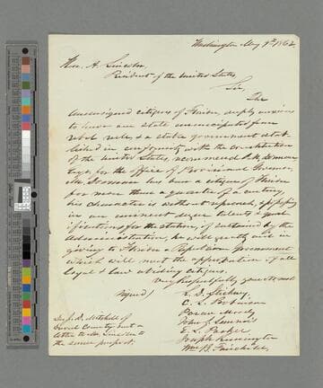 Citizens of Florida petition to Abraham Lincoln