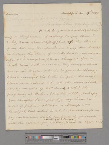 Montagu, Elizabeth (Robinson). Letter to Leonard Smelt