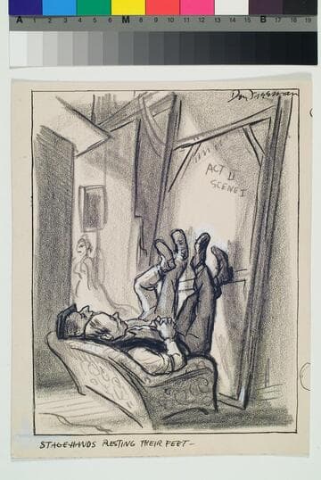 Stagehands Resting their Feet