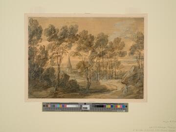 Wooded Landscape with Church Steeple